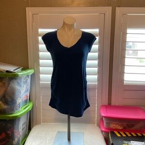 Motherhood Deep Blue Short Sleeve Top